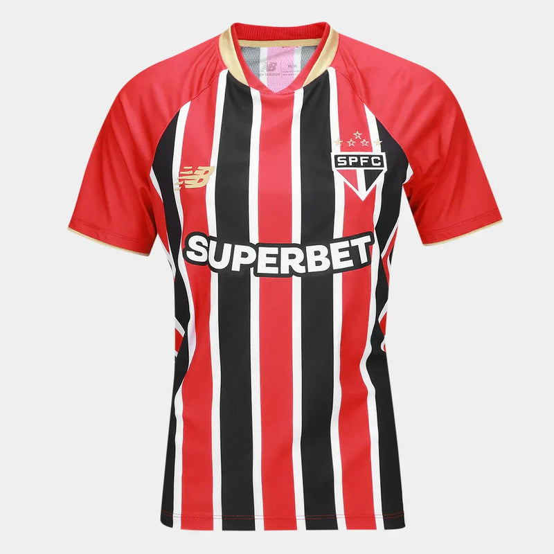 Camisa São Paulo II 25/26 Torcedor New Balance Feminina - Vermelho+Branco